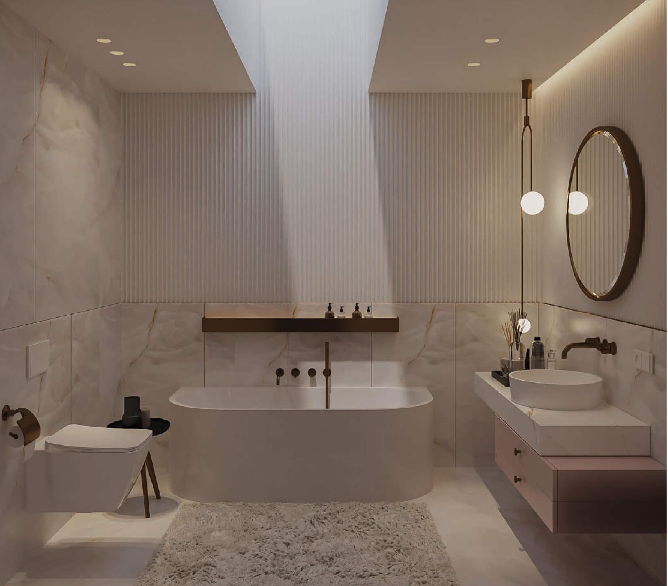 Vizualizace hlavní dámské koupelny